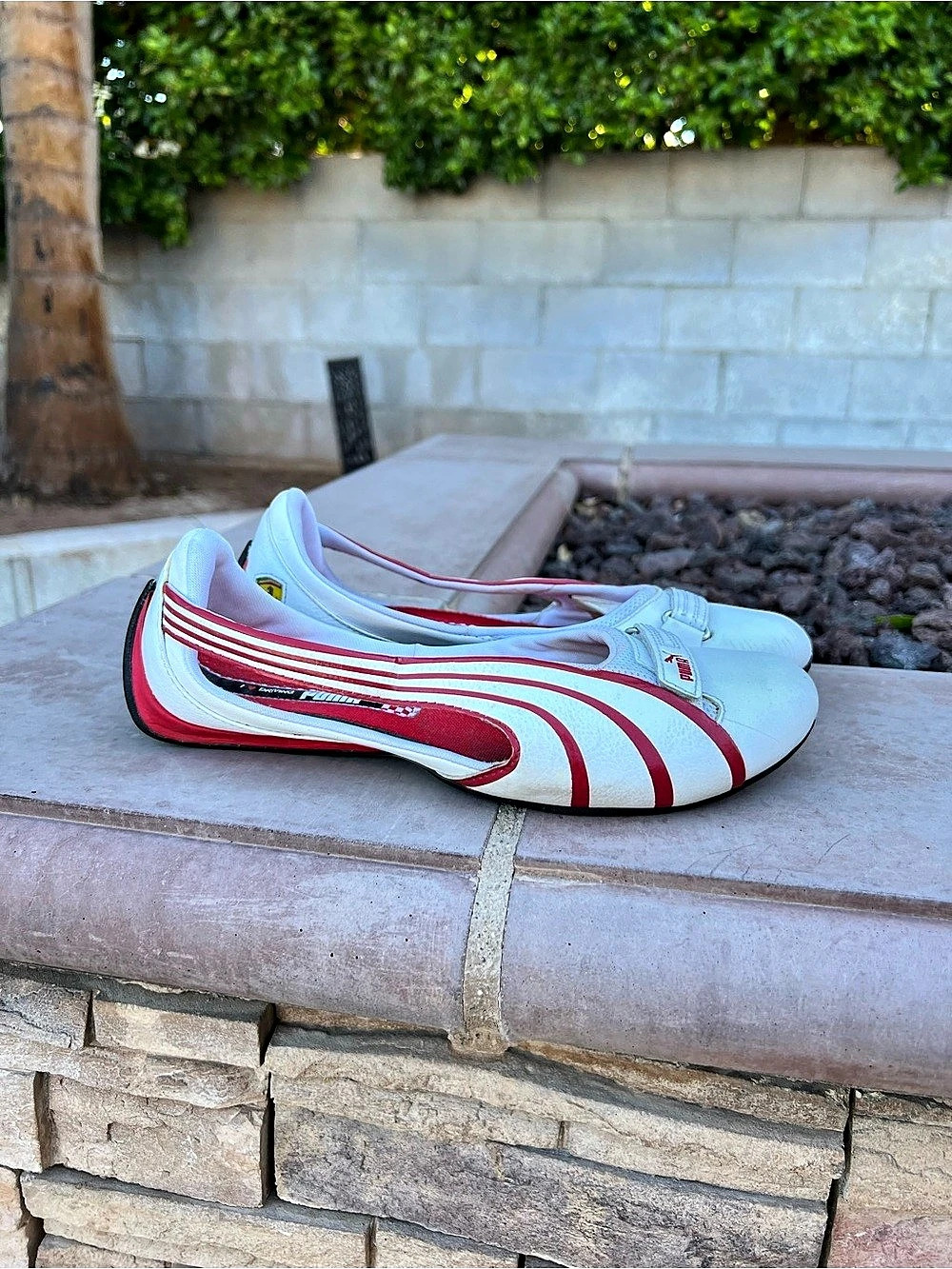 Puma x Ferrari Espera III Ballet Flats White & Red US 8 Y2K era